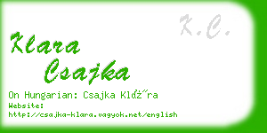 klara csajka business card